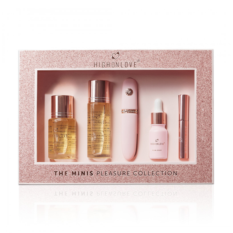 Набір HighOnLove Minis Pleasure Collection (вібро-куля, 1 шт + олія для ванн, 30 мл + масажна олія, 30 мл + олія, 10 мл + блиск для губ, 3.5 мл)